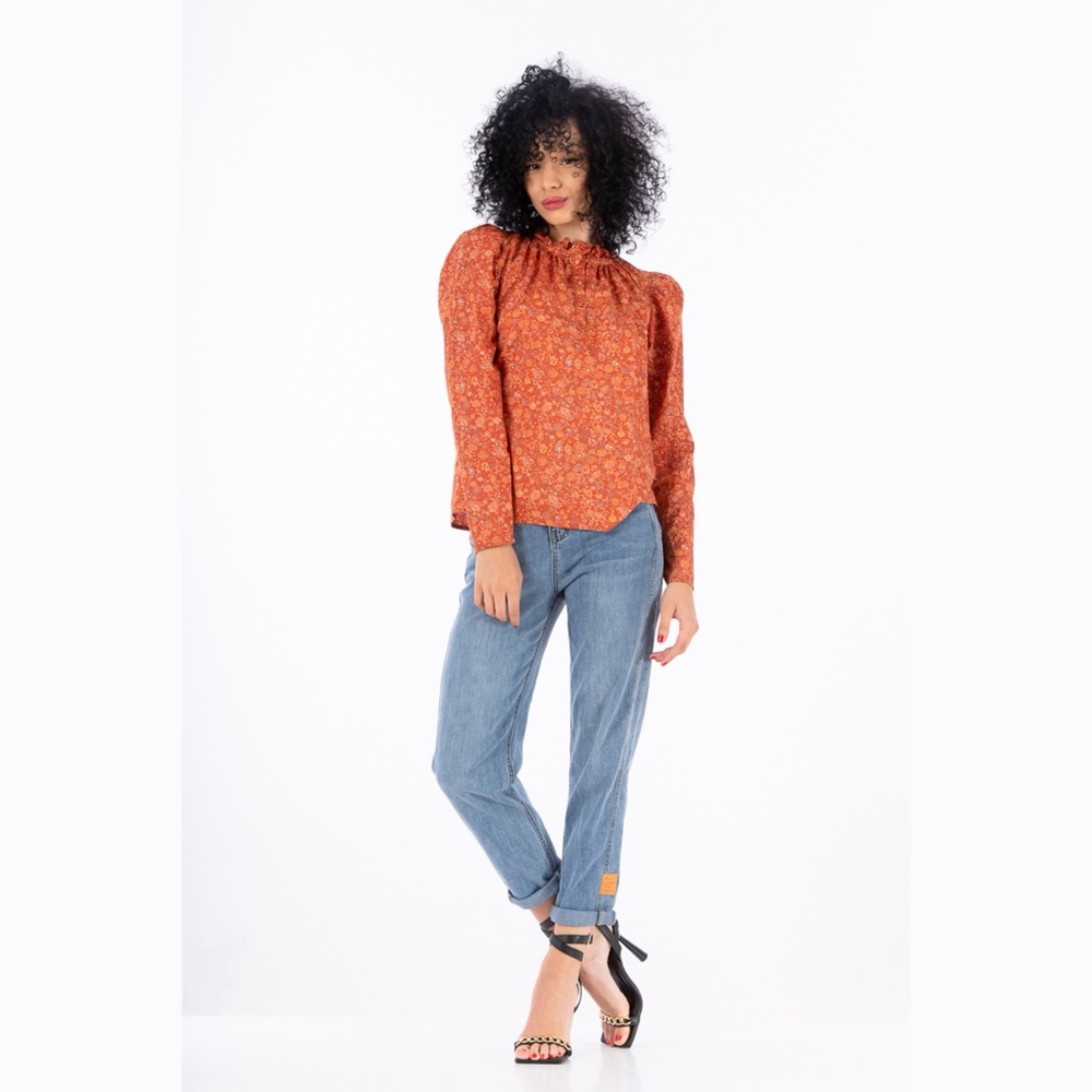 House of Harlow 1960 Josepha Puff Sleeve Praire Blouse